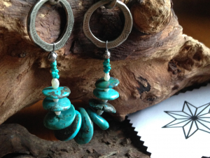 turquoise and snake hook and eye clasp