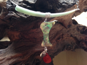 Dentallium, abalone and shell necklace